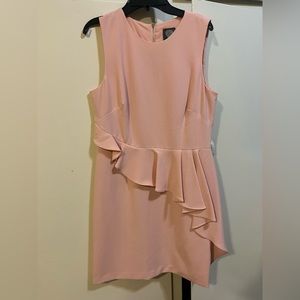 Short formal pink dress.